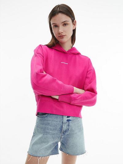 Calvin Klein Ruhák HU307153 | Calvin Klein Organic Cotton Női Kapucnis Pulóver Rózsaszín